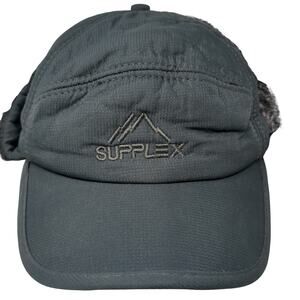 Supplex Trapper Hat Blue One Size Embroidered Ear Flap Lined Outdoor